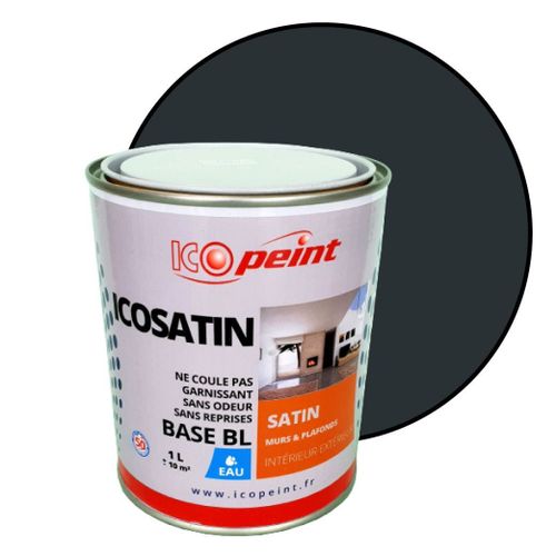 Peinture Acrylique Satin Lessivable 1L - ICOSATIN RAL 7016 Gris anthracite