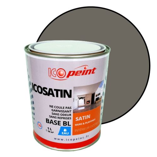 Peinture Acrylique Satin Lessivable 1L - ICOSATIN RAL 7039 Gris quartz