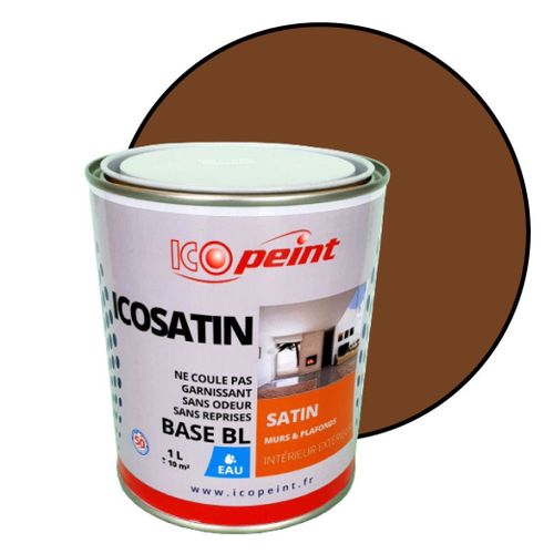 Peinture Acrylique Satin Lessivable 1L - ICOSATIN RAL 8003 Brun argile