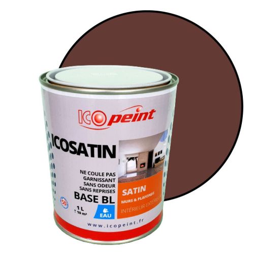 Peinture Acrylique Satin Lessivable 1L - ICOSATIN RAL 8015 Marron