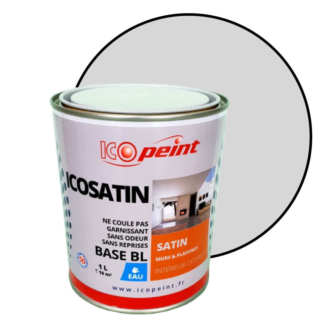 Peinture Acrylique Satin Lessivable 1L - ICOSATIN RAL 9018 Blanc papyrus