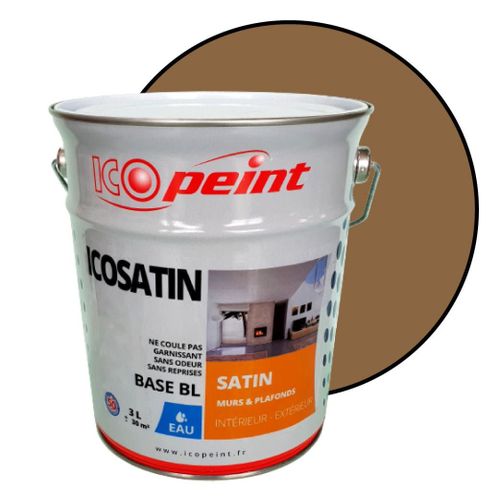 Peinture Acrylique Satin Lessivable 3L - ICOSATIN RAL 1011 Beige brun
