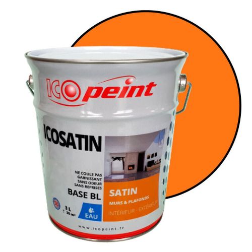 Peinture Acrylique Satin Lessivable 3L - ICOSATIN RAL 2003 Orangé pastel