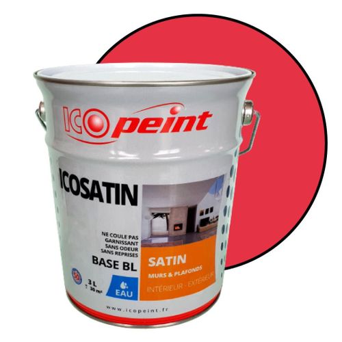 Peinture Acrylique Satin Lessivable 3L - ICOSATIN RAL 3017 Rosé