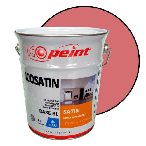 Peinture Acrylique Satin Lessivable 3L - ICOSATIN RAL 3014 Vieux rose