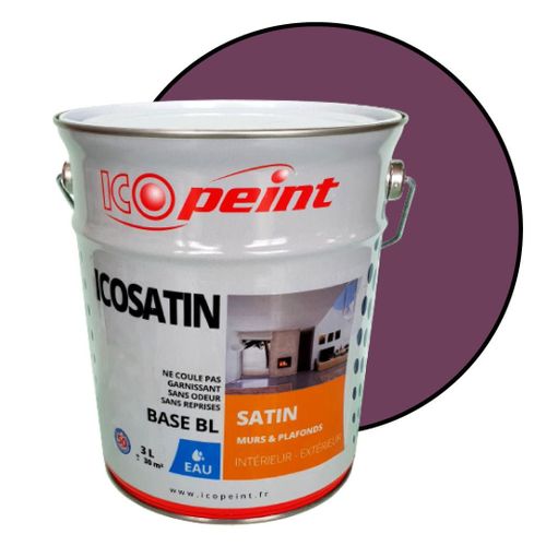 Peinture Acrylique Satin Lessivable 3L - ICOSATIN RAL 4001 Lilas rouge