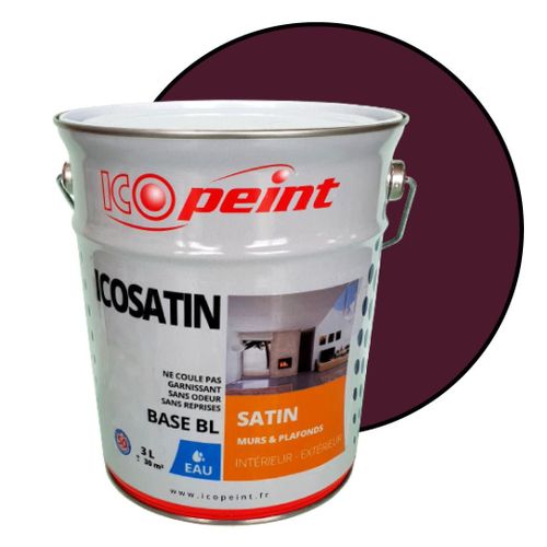 Peinture Acrylique Satin Lessivable 3L - ICOSATIN RAL 4007 Violet pourpre