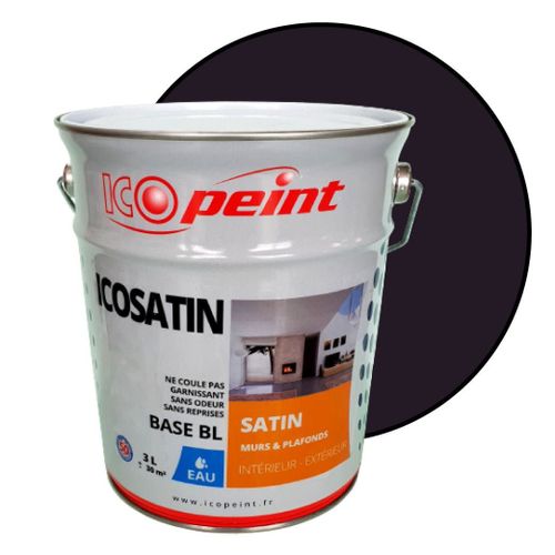 Peinture Acrylique Satin Lessivable 3L - ICOSATIN RAL 5011 Bleu acier