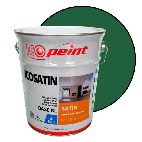Peinture Acrylique Satin Lessivable 3L - ICOSATIN RAL 6029 Vert menthe