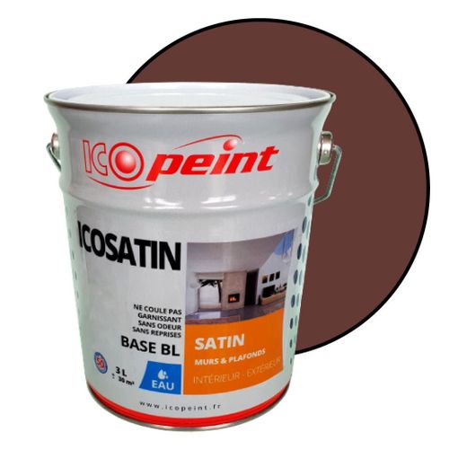 Peinture Acrylique Satin Lessivable 3L - ICOSATIN RAL 8015 Marron