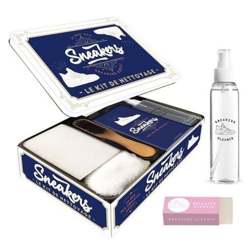La Box Des Sneakers - Le Kit De Nettoyage - Coffret Avec Une Brosse De Nettoyage, Deux Gommes, Une Serviette Microfibre Et Un Petit Flacon Spray