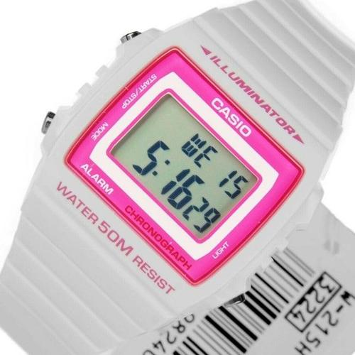 Trade Shop - Montre-Bracelet Casio W-215h-2avdf Digital Unisex Alarm Clock Chrono White