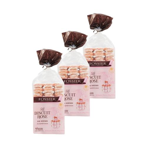 Lot 3x Biscuits Roses De Reims - Sachet 250g