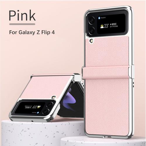 Coque Pour Samsung Galaxy Z Flip 4,Coque Samsung Galaxy Z Flip 4,Antichoc,Etui Pour Telephone A Ecran Pliant Samsung Galaxy Z Flip 4,Rose