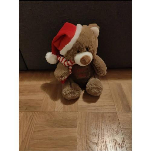 Doudou Peluche Ourson De Noël