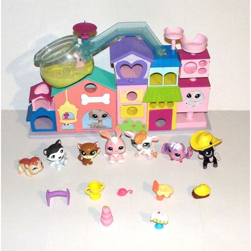 Maison Littlest Petshop Menagerie De 7 Figurines Animaux Pet Shop Lps Hasbro