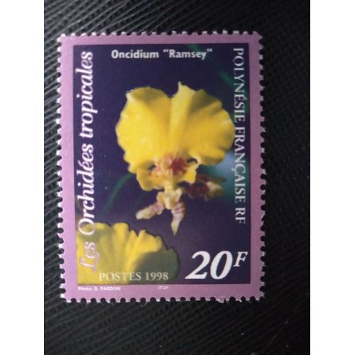 Timbre Polynesie Francaise Yt 561 Orchidées Tropicales : Oncidium "Ramsey" 1998 ( 061207 )