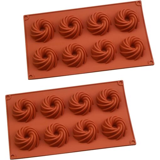Moule Kugelhopf En Silicone,2 Mini Moules Kugelhopf,Moule Mini Donu...