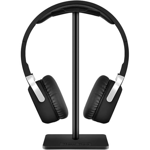 Support Casque, New Bee Support Casque Universel pour écouteurs Over Sennheiser, Sony, Audio-Technica, Bose, Shure, AKG, Casque de Jeu et Affichage Casque, Aluminium + TPU + ABS, Noir