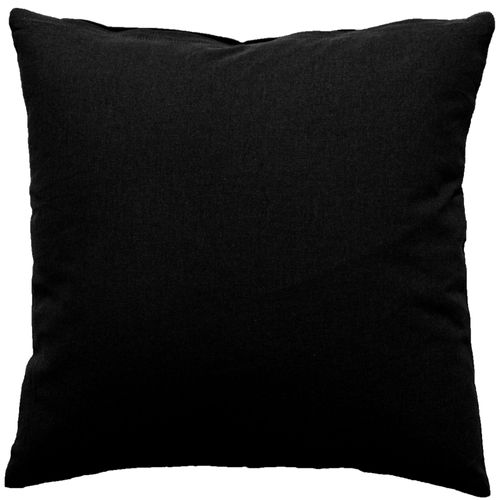 Coussin Uni Effet Bachette Déhoussable - 60 X 60 Cm - Noir