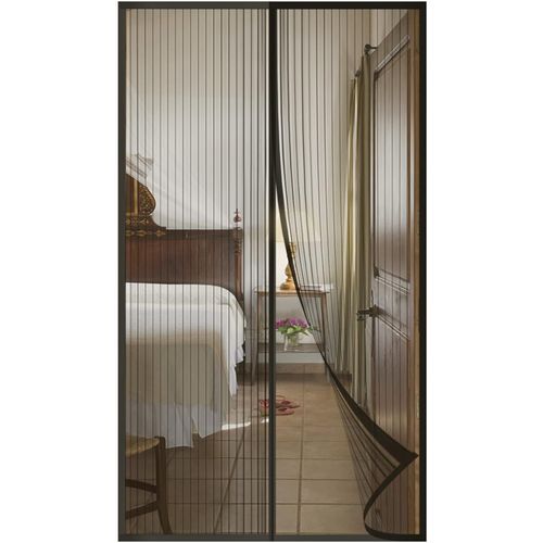 Moustiquaire Porte Fenetre Aimantée Magnetique,Rideaux Anti Mouches Pour Porte, Rideaux Toile Insect Ecran,Moustiquaire Baie Vitree Coulissante,Magnétique Moustique Sans Perçage(110x210cm,Noir)