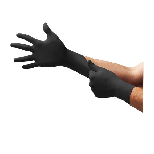 Taille L (100 Gants) Gants Jetables En Nitrile, Sans Latex Ni Poudre, Pour Contact Alimentaire, Usages Variés, Protection Mécanique Et Chimique, Gants À Usage Unique, Noirs