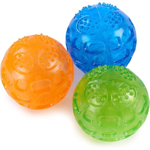 Balle Chien Sonore Lot De 3 Balle Chien Eau Flottante, Balle Couineuse Pour Chien Indestructible Rebondissante Pour Entraînement