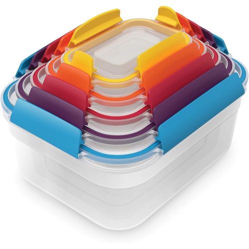 5 Pièces Boîte En Plastique Pour Stockage Alimentaire Et Rangement Et Organisation De Cuisine, Avec Couvercle, Antifuite, Hermétique, Peu Encombrant, Sans Bpa- Multicolore
