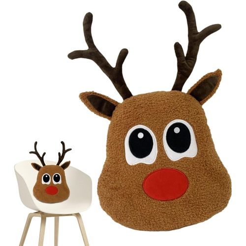 Oreillers De Canapé De Noël, Coussins De Vacances Doux En Forme D'élan, Oreillers De Décoration De Vacances Pour Accessoires Photo, Décorations De Fête De Noël