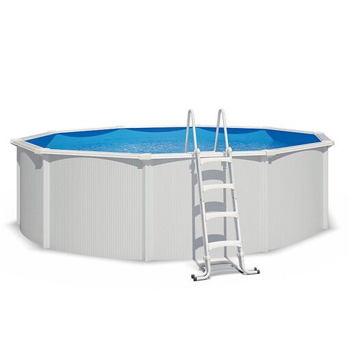 Piscine hors sol acier ronde 4,55 x 1,20 m blanche