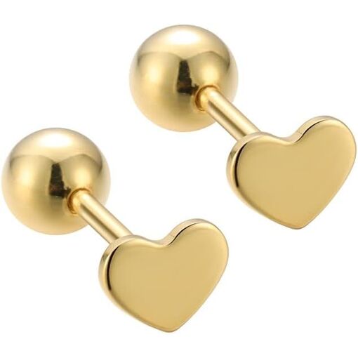 Kal-20g Boucles D'oreille C?ur Mini Hypoallergénique Argent 925 Studs Miniatures À Vis Pour Cartilage Hélix Tragus Style Minimaliste Et Délicat Élégants Cadeau Pour Femme Bijoux