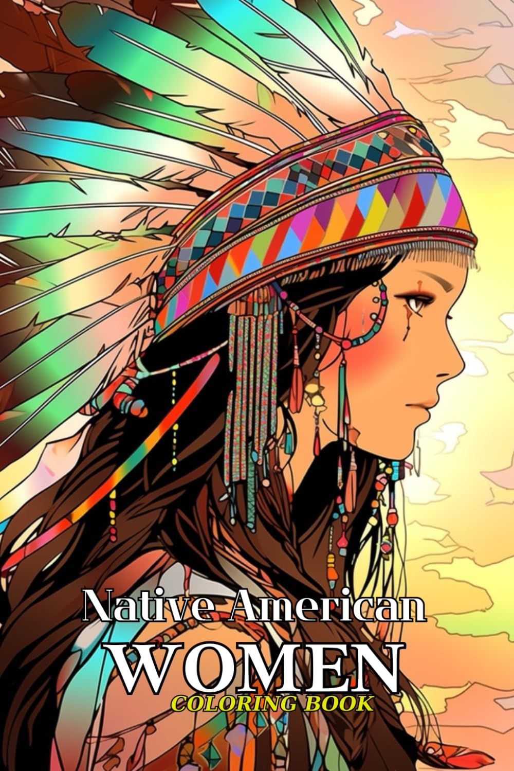 Native American Women Coloring Book For Kids: Timeless Elegance