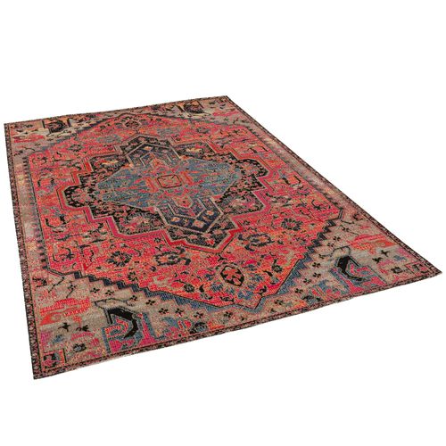 Pergamon Tapis Design À Poils Courts Modern Vintage Orient Motif Rose Rouge 160x230 Cm