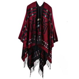 SHEPIN Poncho Polaire Femme Hiver Chaud Cape dhiver avec Boutons Ca