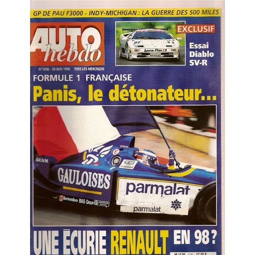 Auto Hebdo N° 1036 : Lamborghini Diablo Sv-R, Panis, Ecurie Renault, Gp De Pau F3000