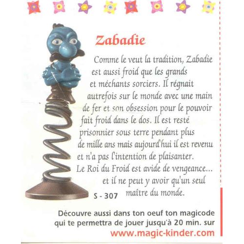 Kinder - Collection Le Manège Enchanté - N°7 Zabadie (Mpg S-307)