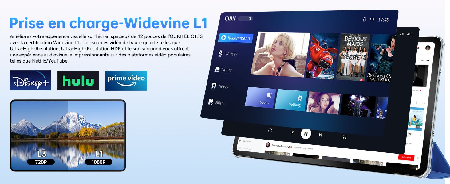 oukitel ot5s tablette android 14 tablette avec carte sim tablette gaming 12 pouces
