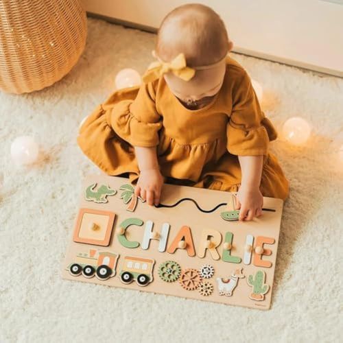 Puzzle Prenom Personnalisé Enfant, Puzzle Prenom Bois,Apprentissage Précoce Bloc De Bois Éducatif Lettres, Personnalisé En Bois Nom Puzzle Bébé Et Fille 1 An Cadeau Jouet Nouveau Né Enfant En Bas Âge