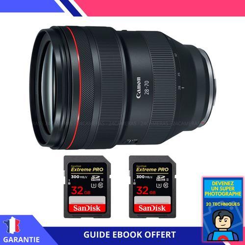 Canon RF 28-70mm f/2L USM + 2 SanDisk 32GB UHS-II 300 MB/s + Ebook 'Devenez Un Super Photographe'