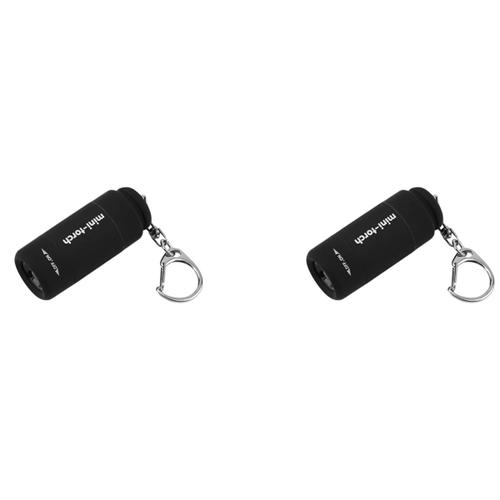 2X Mini Porte-Clés LED Rechargeable USB Mini Lampe de Poche Portable de Poche Porte-Clés Outil de Bricolage pour