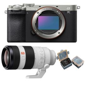 Sony Alpha A7C II Corps Argent+Sony FE 100-400mm f4.5-5.6 GM OSS+Kingma 2000 mAh (Sony NP-FZ100) Batterie