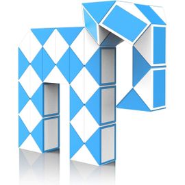 MDY-Serpent Magique avec 48 Blocs, Magic Snake Cube Twist Puzzle - Jeux de Puzzles 3D Fidget Cube Serpent Magique Cadeau Anniversaire pour Enfants et Adultes - 1 Pack (Bleu)