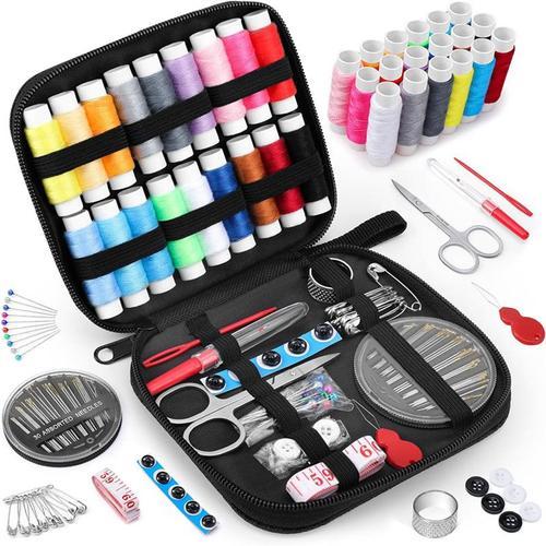 86Pcs Kit Couture, Premium Couture Accessoires Set de Couture avec Étui de Transport, Kit de Couture Complet Pratique pour la Maison, Voyage, Utilisation d'Urgence