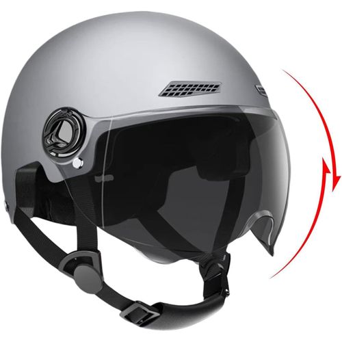 Vélo Casquette,Casque Vélo Visière Électrique,Casque Vélo Électrique Haute Protection,Trottinette,Skateboard,Motos,Unisex(54-62cm,Gris)