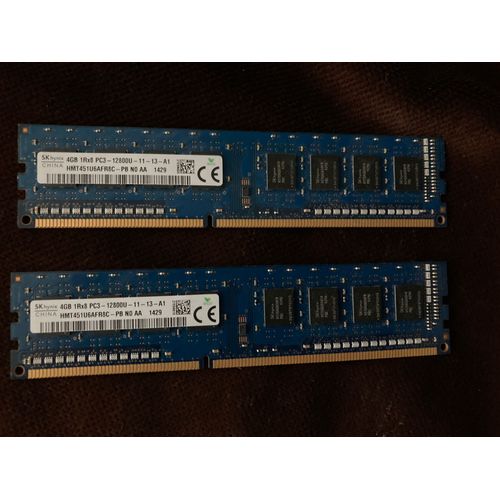 2 X SK Hynix 4GB 2Rx8 PC3-12800U