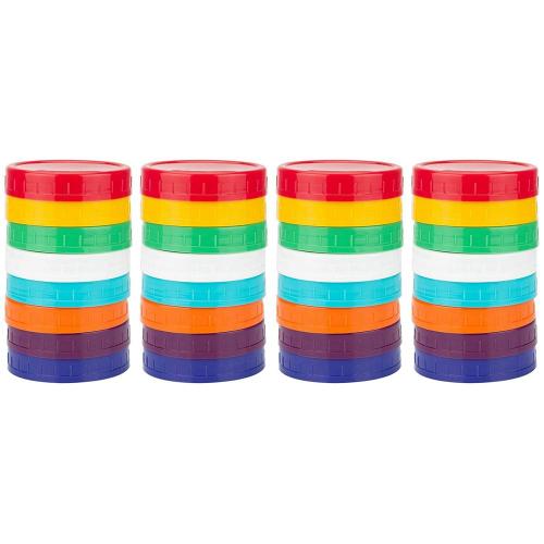 Paquet de 32 Couvercles de Pots Mason en Plastique - pour Les Pots Mason Larges Ball Kerr (Bouche )