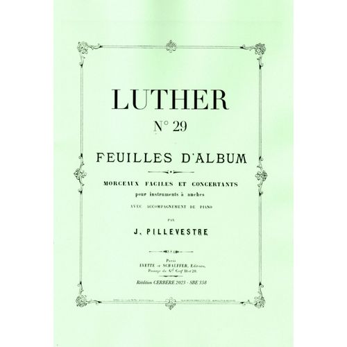 Luther De Jules Pillevestre Pour Saxophone Baryton Ou Alto Et Piano