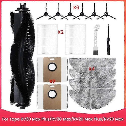 Kit d'accessoires pour pièces de rechange pour aspirateur robot Tapo RV30 Max Plus/RV30 Max/RV20 Max