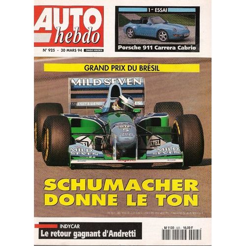 Auto Hebdo - Schumacher Donne Le Ton N° 925