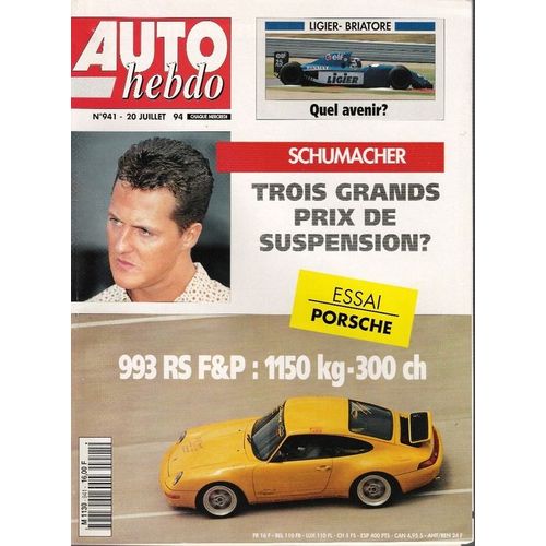 Auto Hebdo - Schumacher 3 Gp De Suspension N° 941
